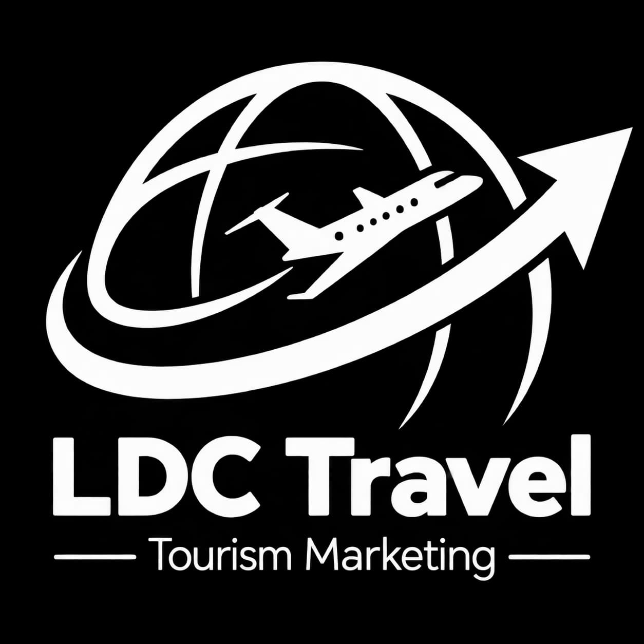 LDC Travel white logo for dark backgrounds